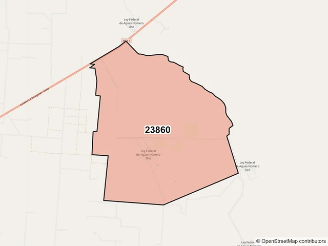 Mapa del código postal 23860, Comondú, Baja California Sur