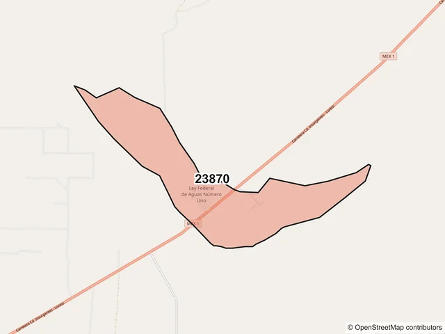 Mapa del código postal 23870, Comondú, Baja California Sur
