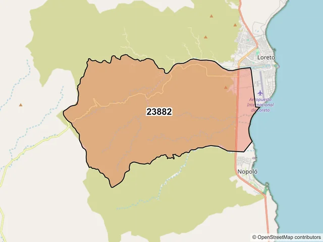 Mapa del código postal 23882, Loreto, Baja California Sur