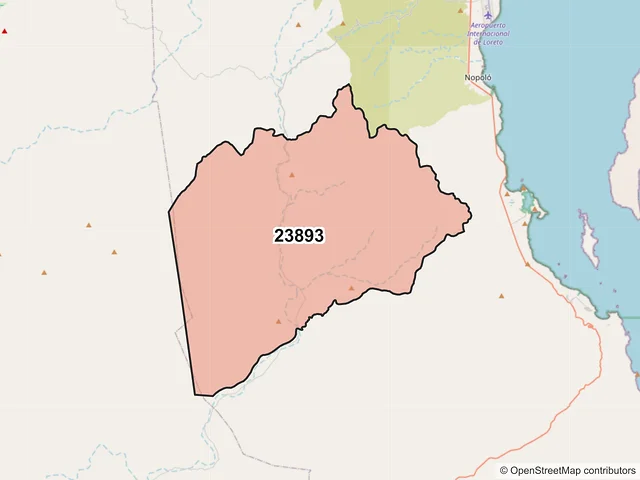 Mapa del código postal 23893, Loreto, Baja California Sur