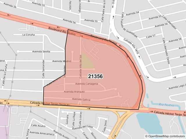 Mapa del código postal 21356, Mexicali, Baja California