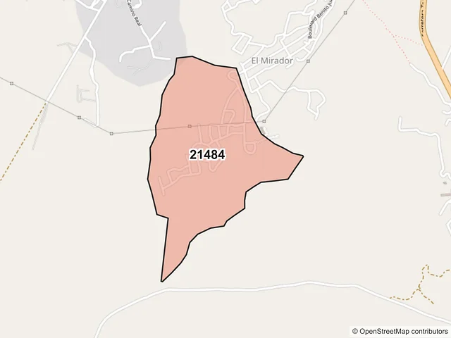 Mapa del código postal 21484, Tecate, Baja California