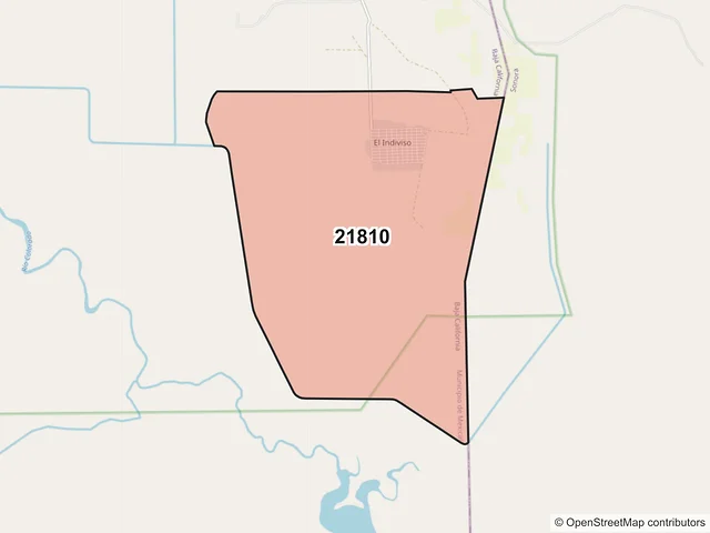Mapa del código postal 21810, Mexicali, Baja California