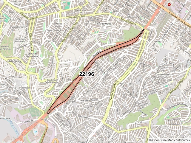 Mapa del código postal 22196, Tijuana, Baja California