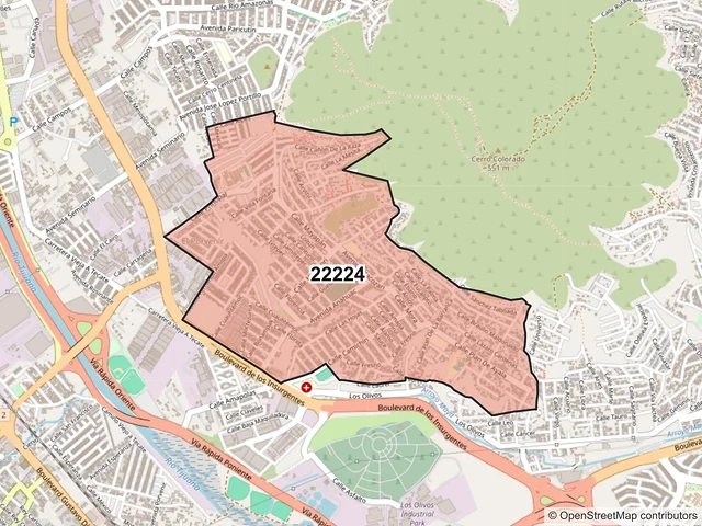 Mapa del código postal 22224, Tijuana, Baja California