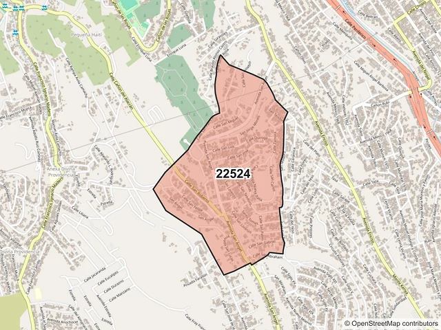 Mapa del código postal 22524, Tijuana, Baja California