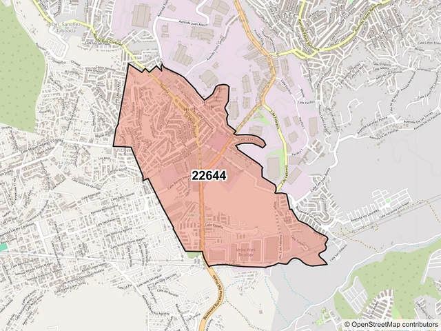 Mapa del código postal 22644, Tijuana, Baja California