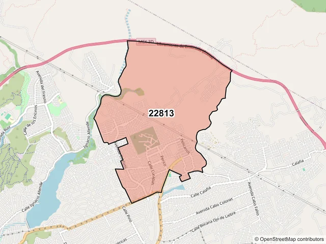 Mapa del código postal 22813, Ensenada, Baja California