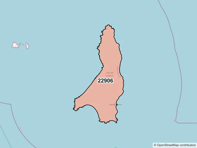 Mapa del código postal 22906, Ensenada, Baja California