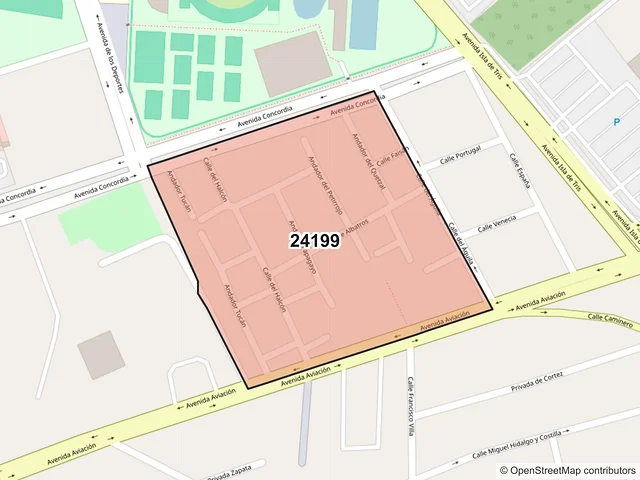 Mapa del código postal 24199, Carmen, Campeche