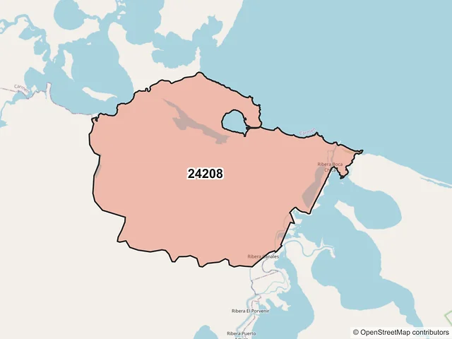 Mapa del código postal 24208, Palizada, Campeche