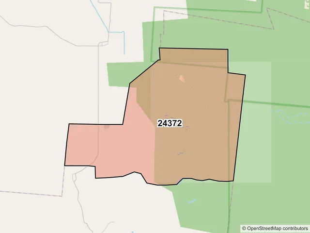 Mapa del código postal 24372, Escárcega, Campeche