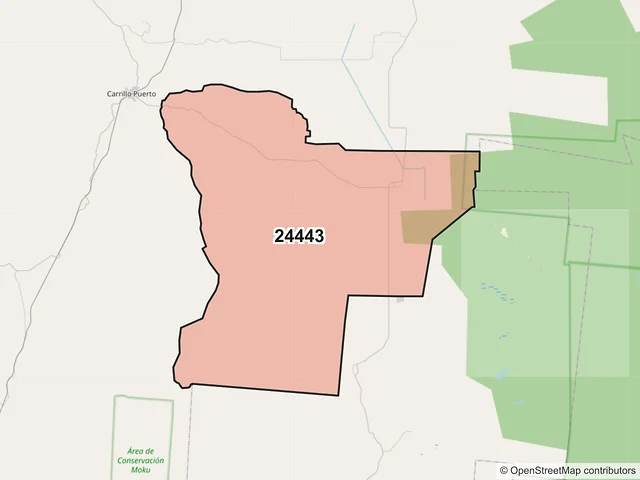 Mapa del código postal 24443, Champotón, Campeche