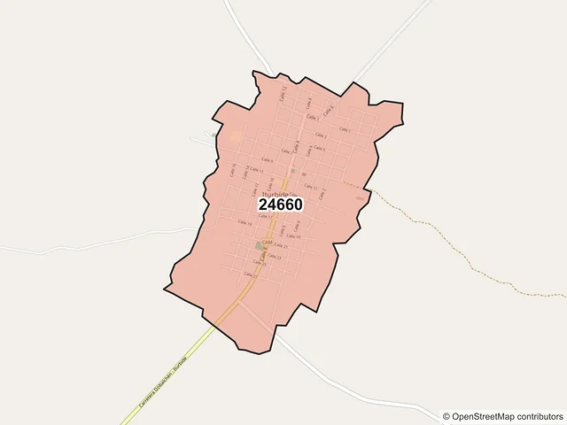 Mapa del código postal 24660, Hopelchén, Campeche