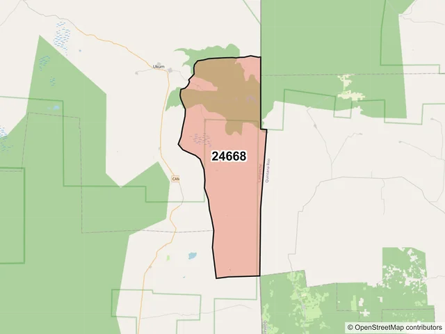 Mapa del código postal 24668, Hopelchén, Campeche