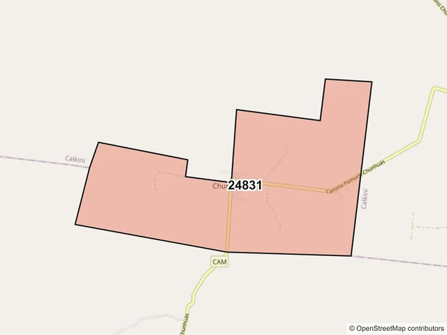 Mapa del código postal 24831, Hecelchakán, Campeche