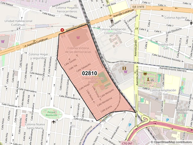 Mapa del código postal 02810, Azcapotzalco, Ciudad de México