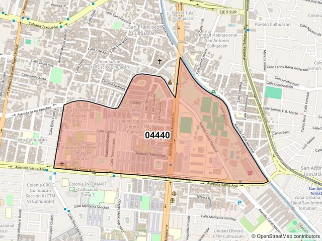 Mapa del código postal 04440, Coyoacán, Ciudad de México