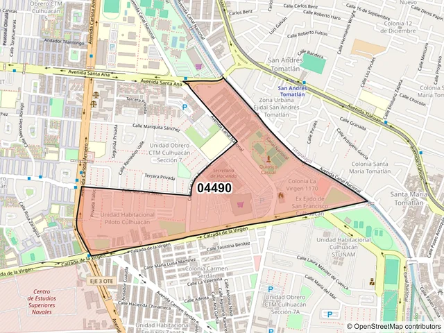 Mapa del código postal 04490, Coyoacán, Ciudad de México