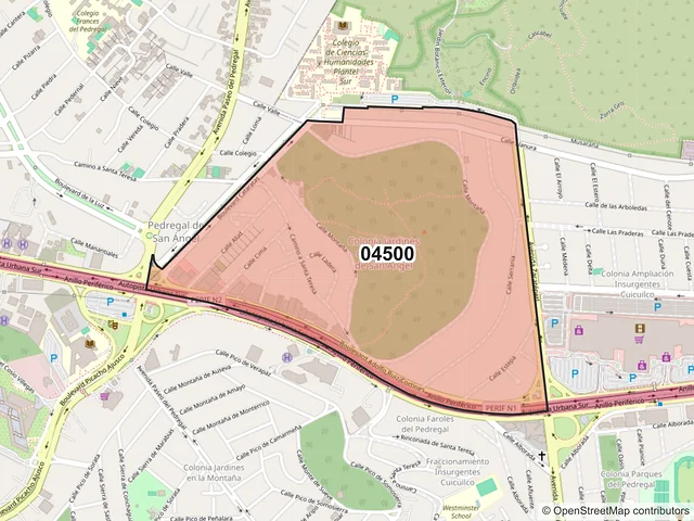 Mapa del código postal 04500, Coyoacán, Ciudad de México