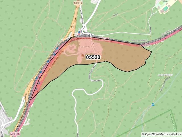 Mapa del código postal 05520, Cuajimalpa de Morelos, Ciudad de México