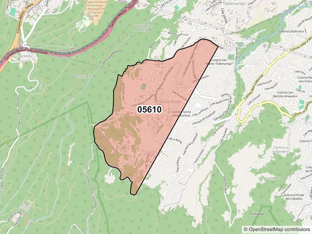 Mapa del código postal 05610, Cuajimalpa de Morelos, Ciudad de México
