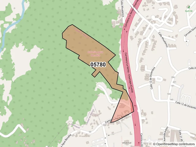 Mapa del código postal 05780, Cuajimalpa de Morelos, Ciudad de México