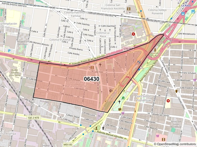 Mapa del código postal 06430, Cuauhtémoc, Ciudad de México