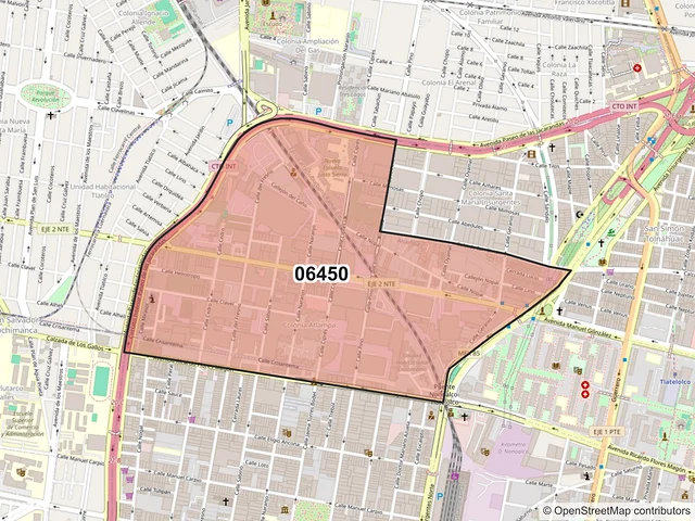 Mapa del código postal 06450, Cuauhtémoc, Ciudad de México