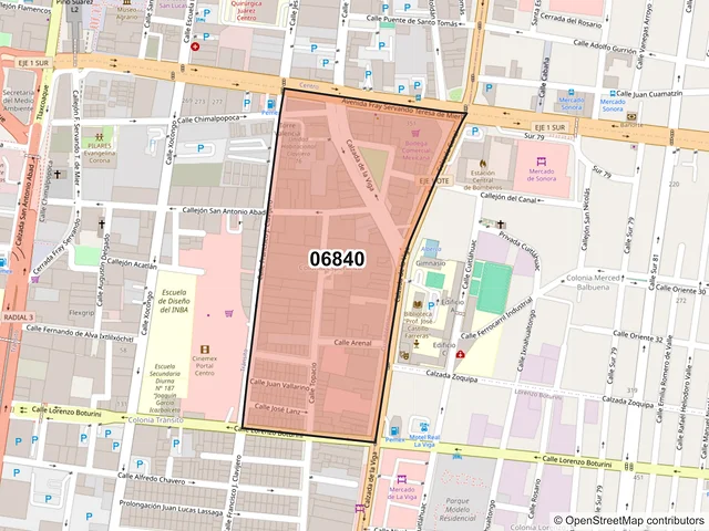 Mapa del código postal 06840, Cuauhtémoc, Ciudad de México