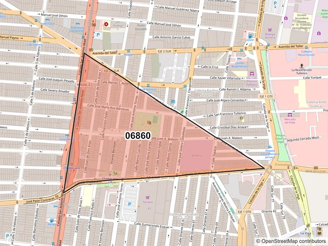 Mapa del código postal 06860, Cuauhtémoc, Ciudad de México