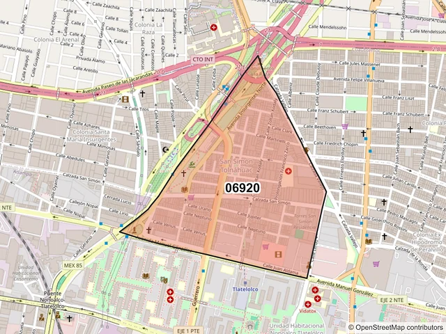 Mapa del código postal 06920, Cuauhtémoc, Ciudad de México