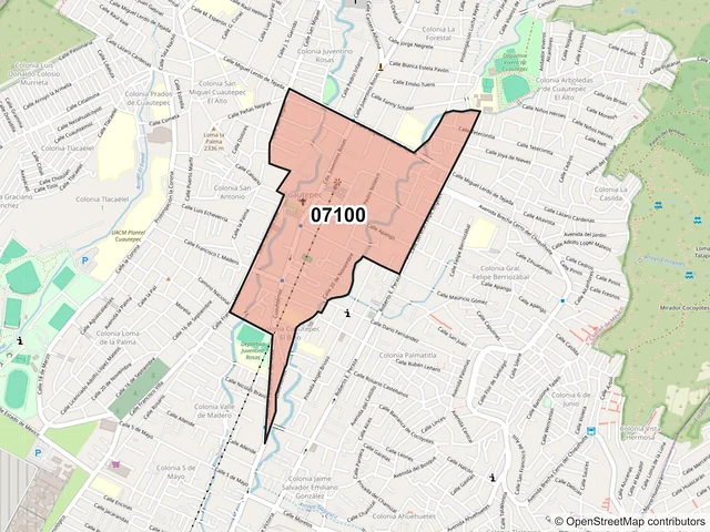 Mapa del código postal 07100, Gustavo A. Madero, Ciudad de México
