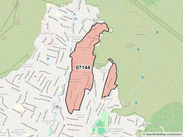 Mapa del código postal 07144, Gustavo A. Madero, Ciudad de México