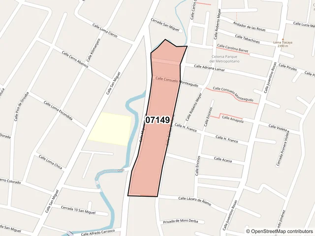Mapa del código postal 07149, Gustavo A. Madero, Ciudad de México