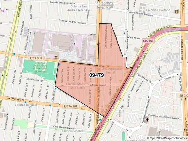 Mapa del código postal 09479, Iztapalapa, Ciudad de México