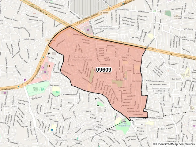 Mapa del código postal 09609, Iztapalapa, Ciudad de México