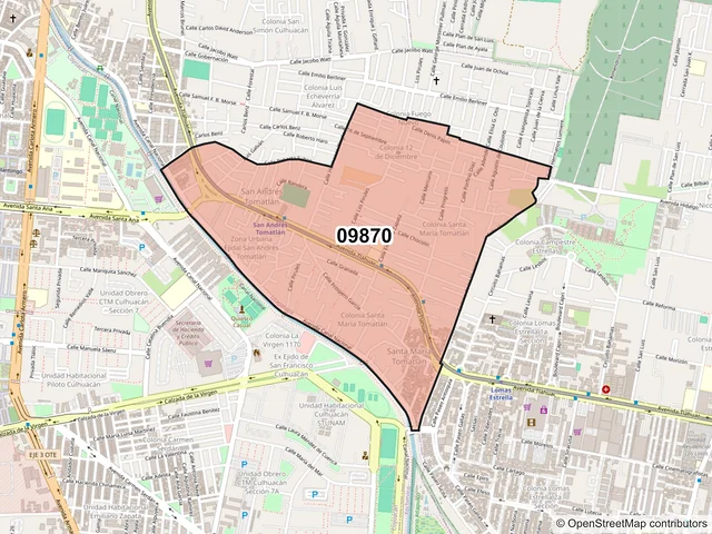 Mapa del código postal 09870, Iztapalapa, Ciudad de México