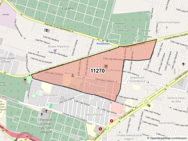Mapa del código postal 11270, Miguel Hidalgo, Ciudad de México