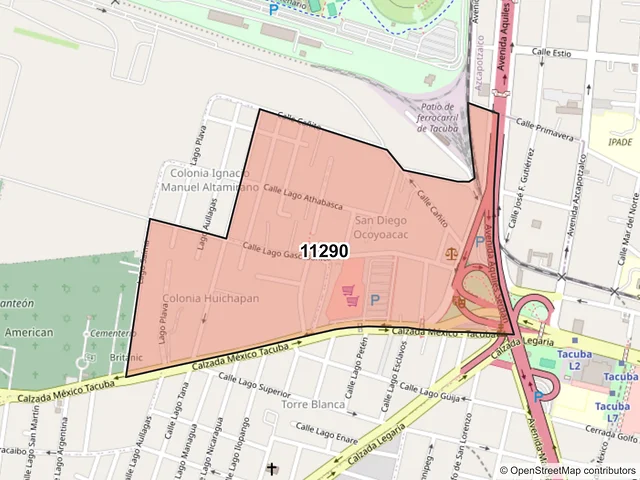 Mapa del código postal 11290, Miguel Hidalgo, Ciudad de México