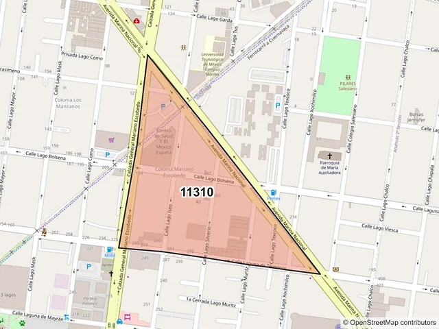 Mapa del código postal 11310, Miguel Hidalgo, Ciudad de México