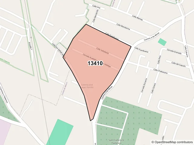 Mapa del código postal 13410, Tláhuac, Ciudad de México