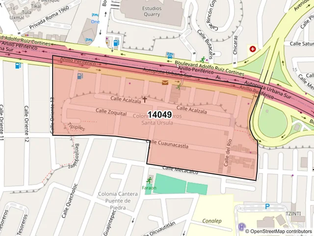 Mapa del código postal 14049, Tlalpan, Ciudad de México