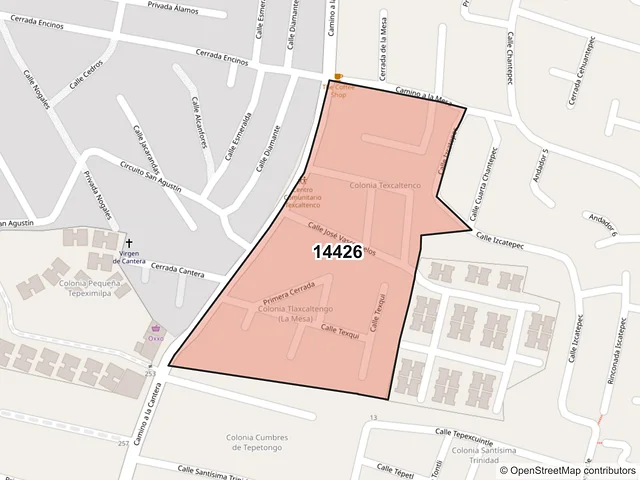 Mapa del código postal 14426, Tlalpan, Ciudad de México