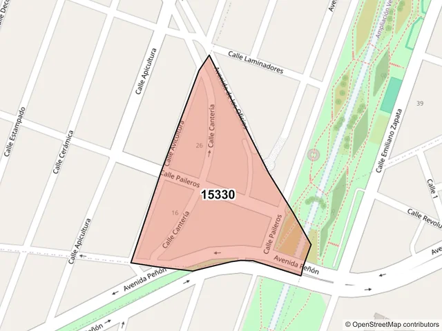 Mapa del código postal 15330, Venustiano Carranza, Ciudad de México