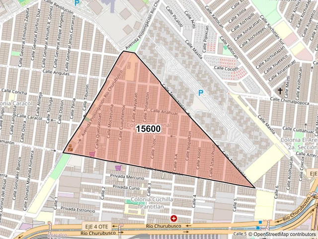 Mapa del código postal 15600, Venustiano Carranza, Ciudad de México