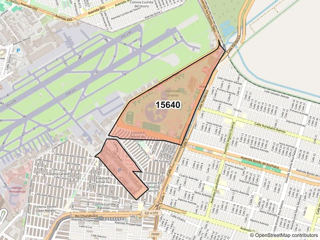 Mapa del código postal 15640, Venustiano Carranza, Ciudad de México