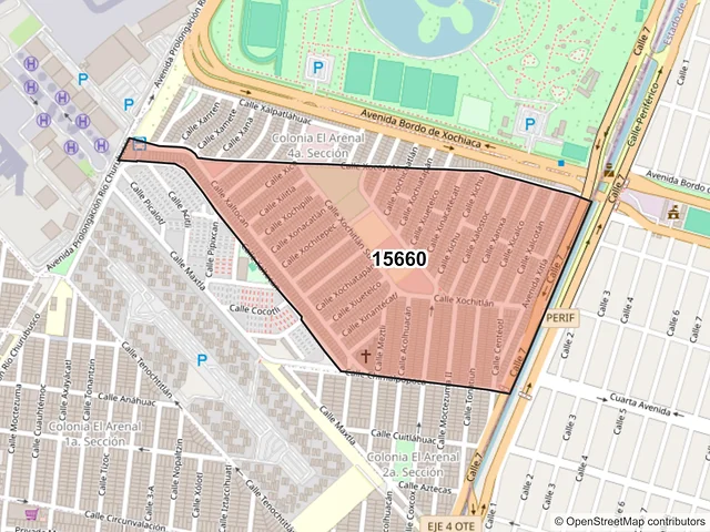 Mapa del código postal 15660, Venustiano Carranza, Ciudad de México