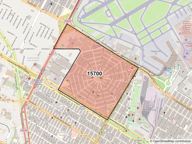 Mapa del código postal 15700, Venustiano Carranza, Ciudad de México