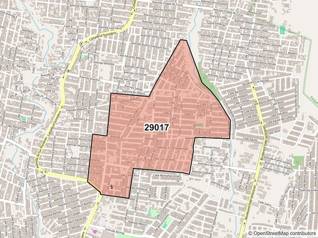 Mapa del código postal 29017, Tuxtla Gutiérrez, Chiapas